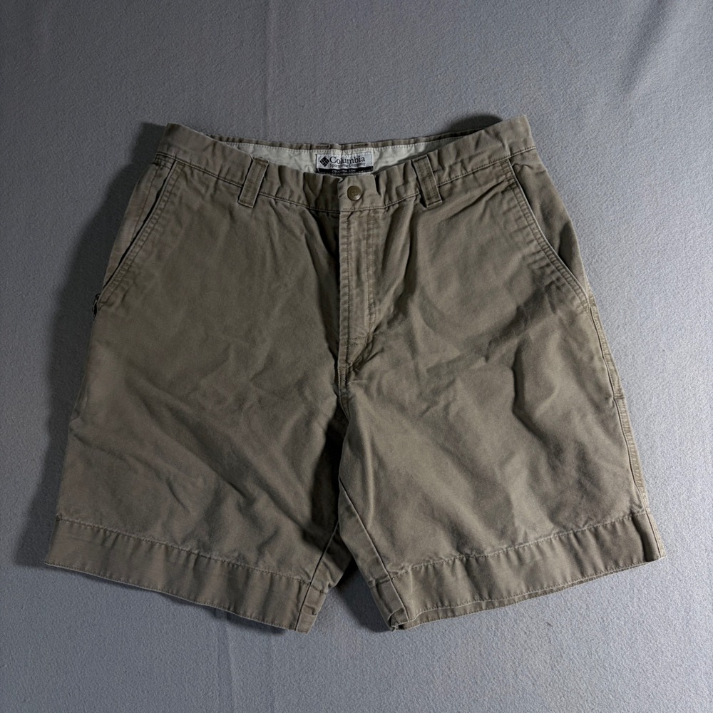 Columbia Mens Brown Canvas Utility Hiking Shorts Size 32 Gorpcore Trail Cargo